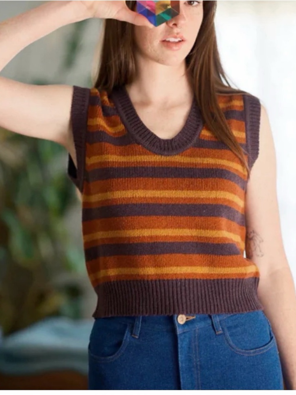 Mollusk Surf Shop Merino Knit Striped Sweater Vest - Size Small